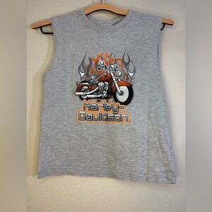 Harley-Davidson Kids Tank Top with Orange Motorcycle Graphic Size 7
